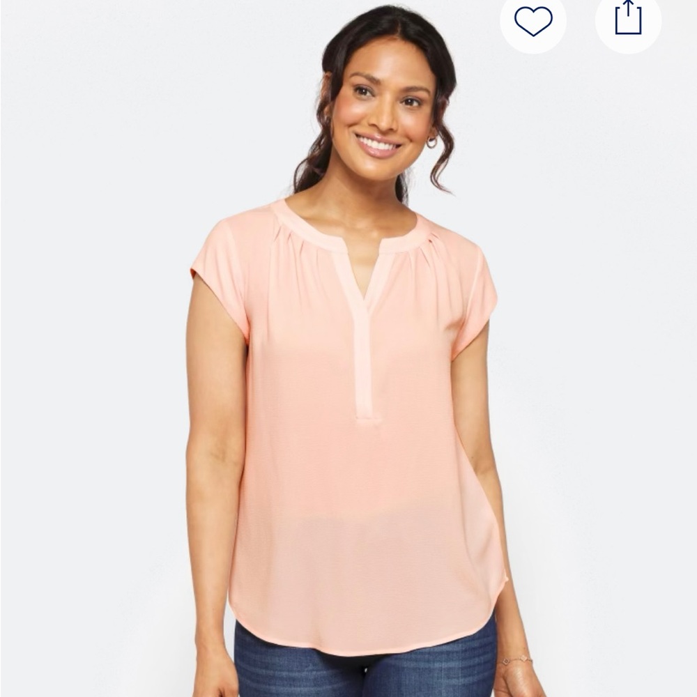 41 Hawthorn split neck short sleeve blouse